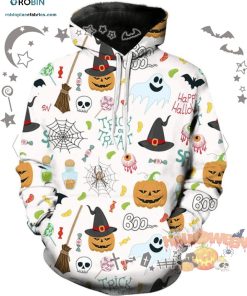 Broomstick Poison Trick Or Treat Halloween Pattern 3D All-Over Print Unisex Hoodie Broomstick Poison Trick Or Treat Halloween Pattern 3D All-Over Print Unisex Hoodie