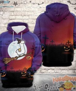 Broomstick Riding Llama Halloween Colorful 3D All-Over Print Unisex Hoodie