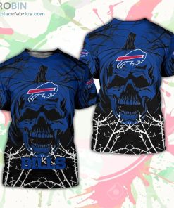 Buffalo Bills T-Shirt Halloween Pumpkin Skull – AOP Tshirt