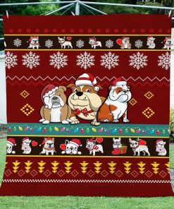 Bulldog Funny Cute Ugly Christmas Soft Throw Quilt & Fleece Blanket