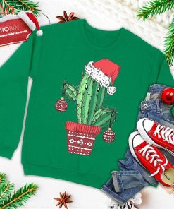 cactus christmas tree santa xmas succulent plant lover ugly christmas sweatshirt 1 S5K6p