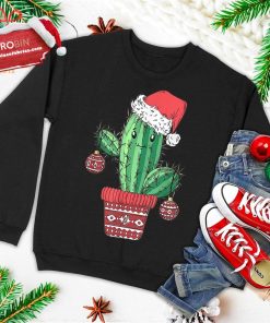 cactus christmas tree santa xmas succulent plant lover ugly christmas sweatshirt 3 zfc8P