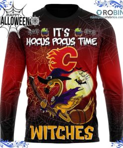 calgary flames halloween jersey flamingo witches hocus pocus all over print 369 iVliT