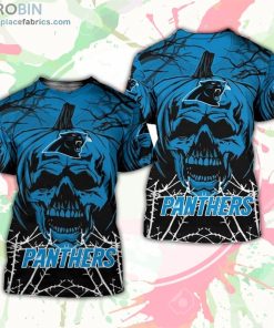 Carolina Panthers T-Shirt Halloween Pumpkin Skull – AOP Tshirt
