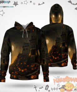 Castle On The Pumpkin Hill Halloween Black3D All-Over Print Unisex Hoodie
