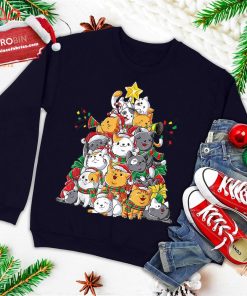 Cat Christmas Tree Meowy Catmas Xmas Kids Girls Boys Gifts Ugly Christmas Sweatshirt