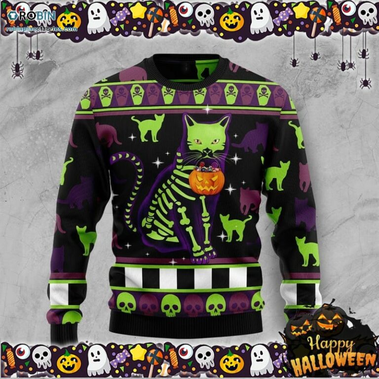Cat Pumpkin Halloween Ugly Sweater