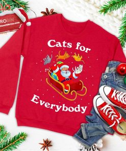 cats for everybody christmas cat lover gift ugly christmas sweatshirt 1 mzWtv
