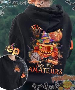 Cemetery Jeep Witch Broom Are For Amateurs Halloween Black 3D All-Over Print Unisex Hoodie