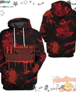 Certification Horror Halloween Tie Dye Black Red 3D All-Over Print Unisex Hoodie