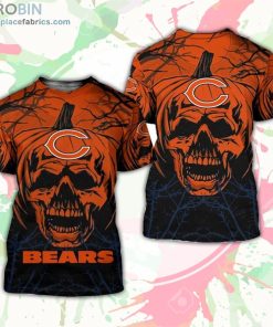Chicago Bears T-Shirt Halloween Pumpkin Skull – AOP Tshirt