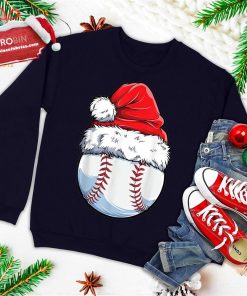 christmas baseball ball santa hat funny sport xmas ugly christmas sweatshirt 3 YBmd7