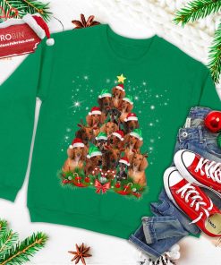 christmas dachshund tree funny pajamas xmas ugly christmas sweatshirt 3 8ZlDN