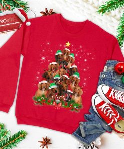 christmas dachshund tree funny pajamas xmas ugly christmas sweatshirt 4 VjXEX