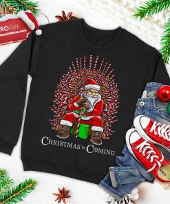 christmas is coming santa sitting on throne funny christmas ugly christmas sweatshirt 4 WSeuW