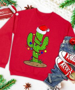 christmas lights cactus lover funny xmas gift ugly christmas sweatshirt 3 nPk7k