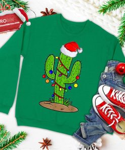 christmas lights cactus lover funny xmas gift ugly christmas sweatshirt 4 I5W4k