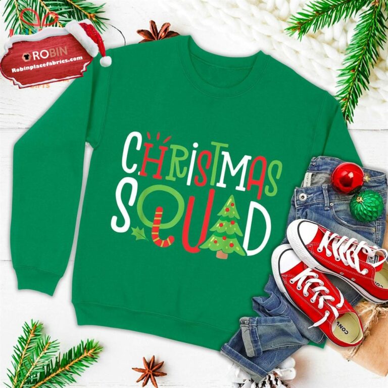 Christmas Squad Funny Xmas Tree Family Matching Pajamas Ugly Christmas Sweatshirt