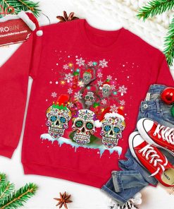 christmas sugar skull on tree funny santa sugar skull gifts ugly christmas sweatshirt 3 aQ2cQ