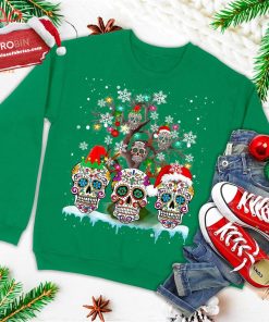 christmas sugar skull on tree funny santa sugar skull gifts ugly christmas sweatshirt 4 HOBsf