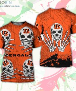 Cincinnati Bengals T-Shirt Skull For Halloween Graphic – AOP Tshirt