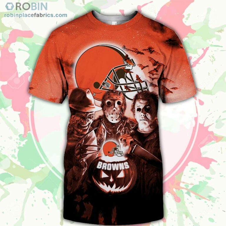 Cleveland Browns T-Shirt Halloween Horror Night – AOP Tshirt