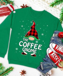 Coffee Gnome Buffalo Plaid Matching Family Christmas Pajama Ugly Christmas Sweatshirt