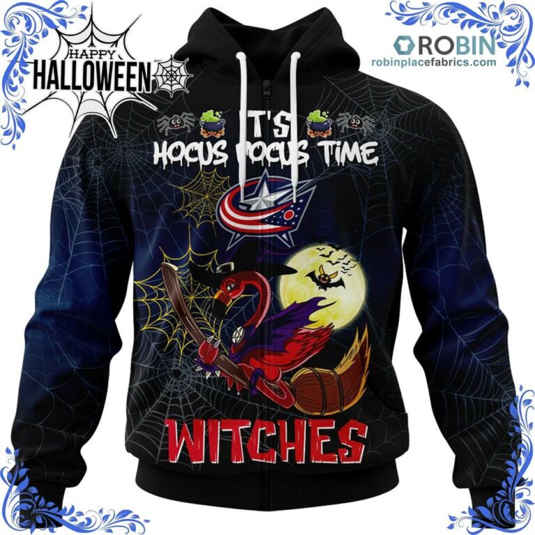 Columbus Blue Jackets Halloween Jersey Flamingo Witches Hocus Pocus All Over Print – AOP Shirt