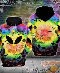 Cool Alien Halloween Multicolor 3D All-Over Print Unisex Hoodie
