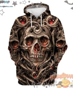 Cool Style Skull Art Halloween Light Brown 3D All-Over Print Unisex Hoodie