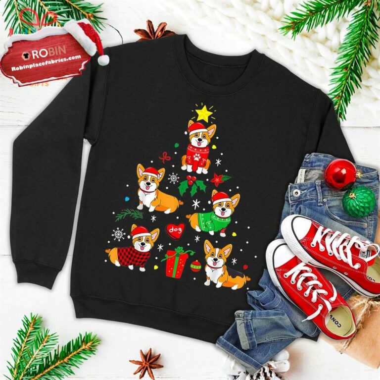 Corgi Christmas Ornament Tree Decor Funny Dog Gift Ugly Christmas Sweatshirt
