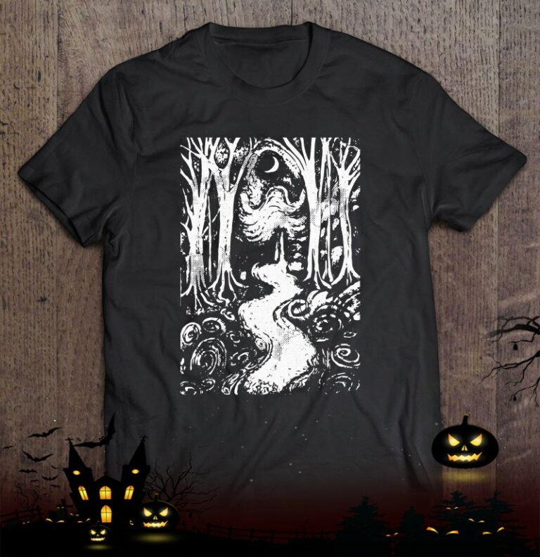 Creepy Forest Lazy Halloween Costume Spooky Gothic Shirt