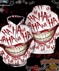 Creepy Laugh Halloween White 3D All-Over Print Unisex Hoodie