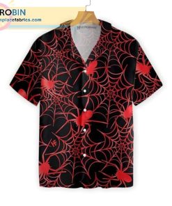 Creepy Spider Halloween Casual Short Sleeve Hawaiian Shirts Creepy Spider Halloween Casual Short Sleeve Hawaiian Shirts