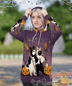 Crescent Moon Night Haunted Tree Pumpkin Multi Color Halloween 3D All-Over Print Unisex Hoodie