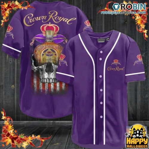 Crown Royal Whisky Punisher Skull Baseball Jersey Shirt Crown Royal Whisky Punisher Skull Baseball Jersey Shirt
