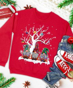 cute gnome buffalo plaid christmas tree light ugly santa hat ugly christmas sweatshirt 3 WZWeU