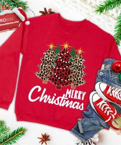 cute merry christmas leopard print tree christmas xmas ugly christmas sweatshirt 3 A3Auq