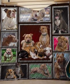 Cute Pitbull Quilt Blanket