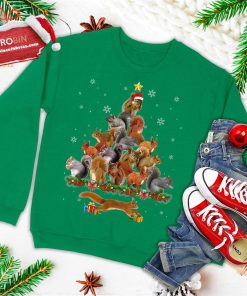 Cute Squirrel Christmas Tree Gift Decor Xmas Tree Ugly Christmas Sweatshirt