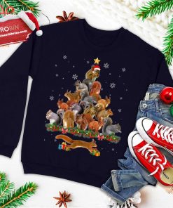 cute squirrel christmas tree gift decor xmas tree ugly christmas sweatshirt 4 QDcHm