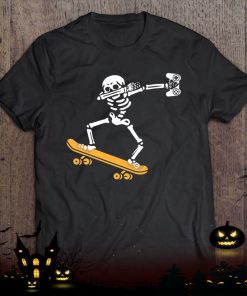 dab skeleton skateboard gamer costume funny halloween gift shirt 1176 brtcE