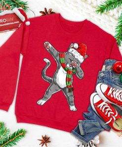 Dabbing Cat Santa Christmas Gift Kids Boys Girls Catmas Xmas Ugly Christmas Sweatshirt
