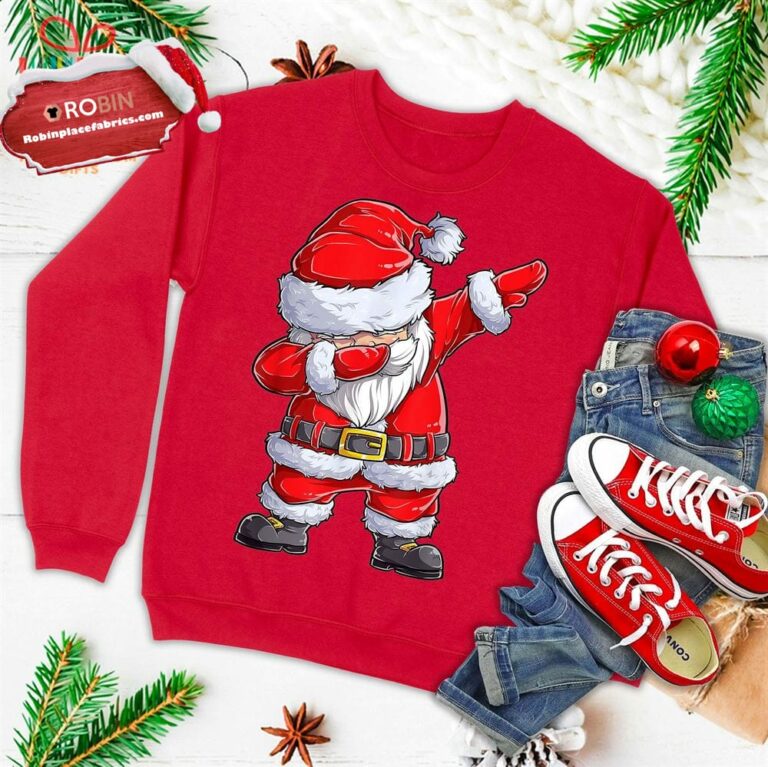 Dabbing Santa Claus Christmas Kids Boys Girls Dab Xmas Gifts Ugly Christmas Sweatshirt