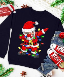 Dabbing Santa Claus Christmas Tree Lights Boys Kids Dab Xmas Ugly Christmas Sweatshirt