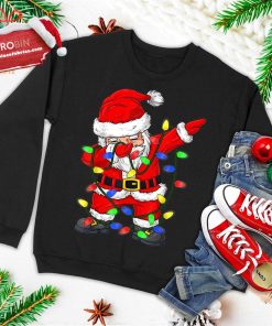 dabbing santa claus christmas tree lights boys kids dab xmas ugly christmas sweatshirt 3 GDx0o