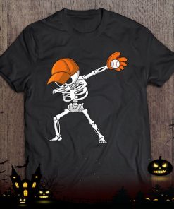 dabbing skeleton baseball halloween player catcher pitcher shirt 1016 aSxhV