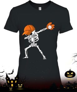 Dabbing Skeleton Baseball Halloween Player Catcher Pitcher Shirt