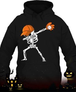dabbing skeleton baseball halloween player catcher pitcher shirt 1018 OS7Hl
