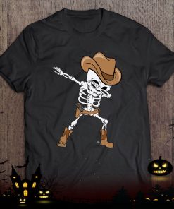 dabbing skeleton cowboy hat halloween kids dab shirt 1228 QsvHR